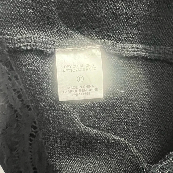 Ramy Brook Black Crochet Lace Hem Wool Turtleneck‎ Sweater Size US Medium - Picture 12 of 12